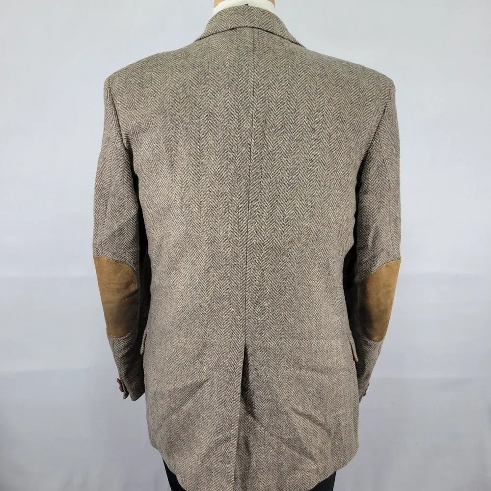 VTG Farah Men's Tweed‎ Sport Coat Blazer Two Button Herringbone Wool Size 42L